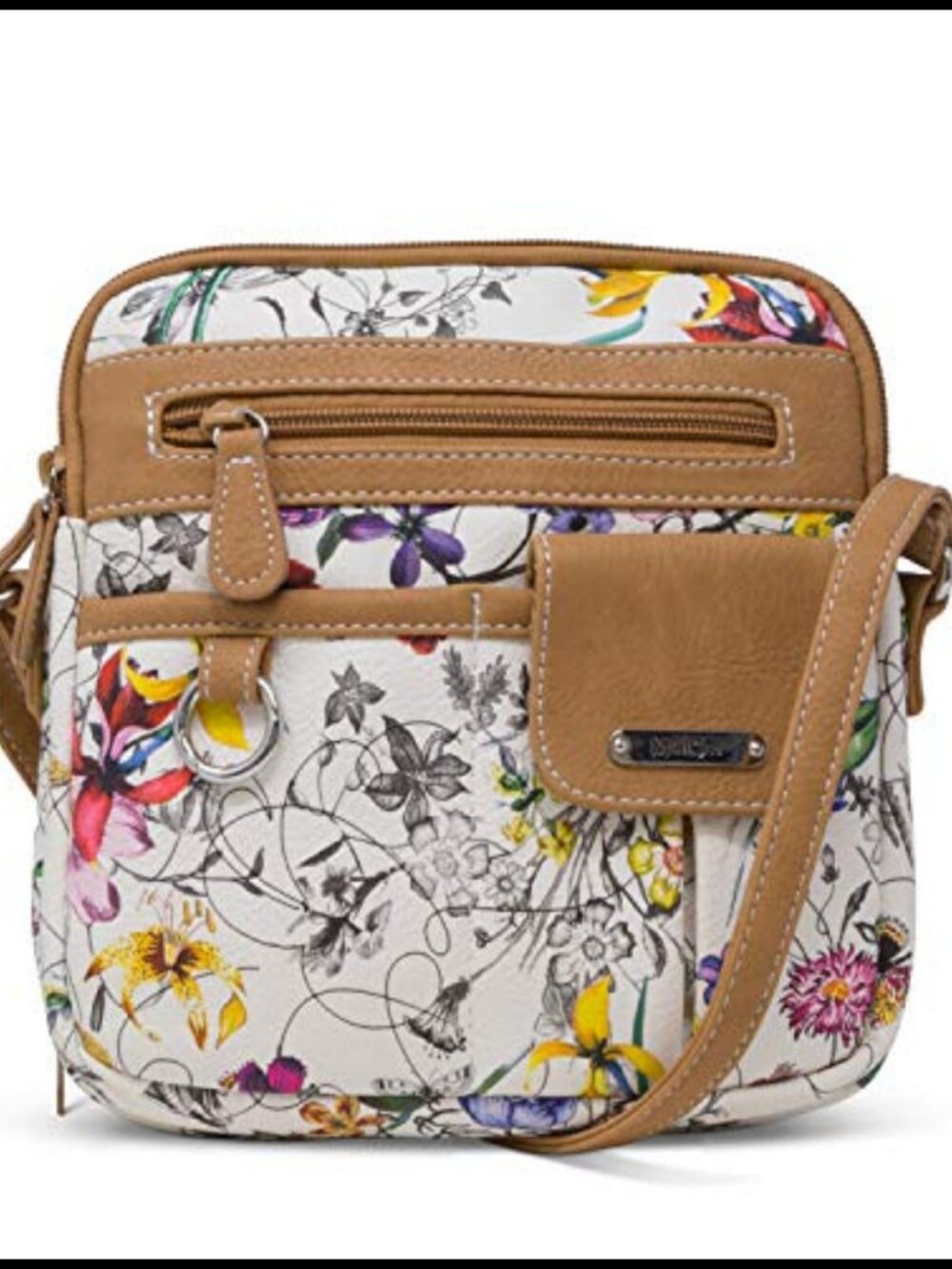 Vegan Leather Crossbody Bag Mini Zip Around Travel Organizer